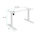 thumbnail image 2 of Gymax Electric Sit to Stand Adjustable Desk Frame w/ Button Controller White, 2 of 9