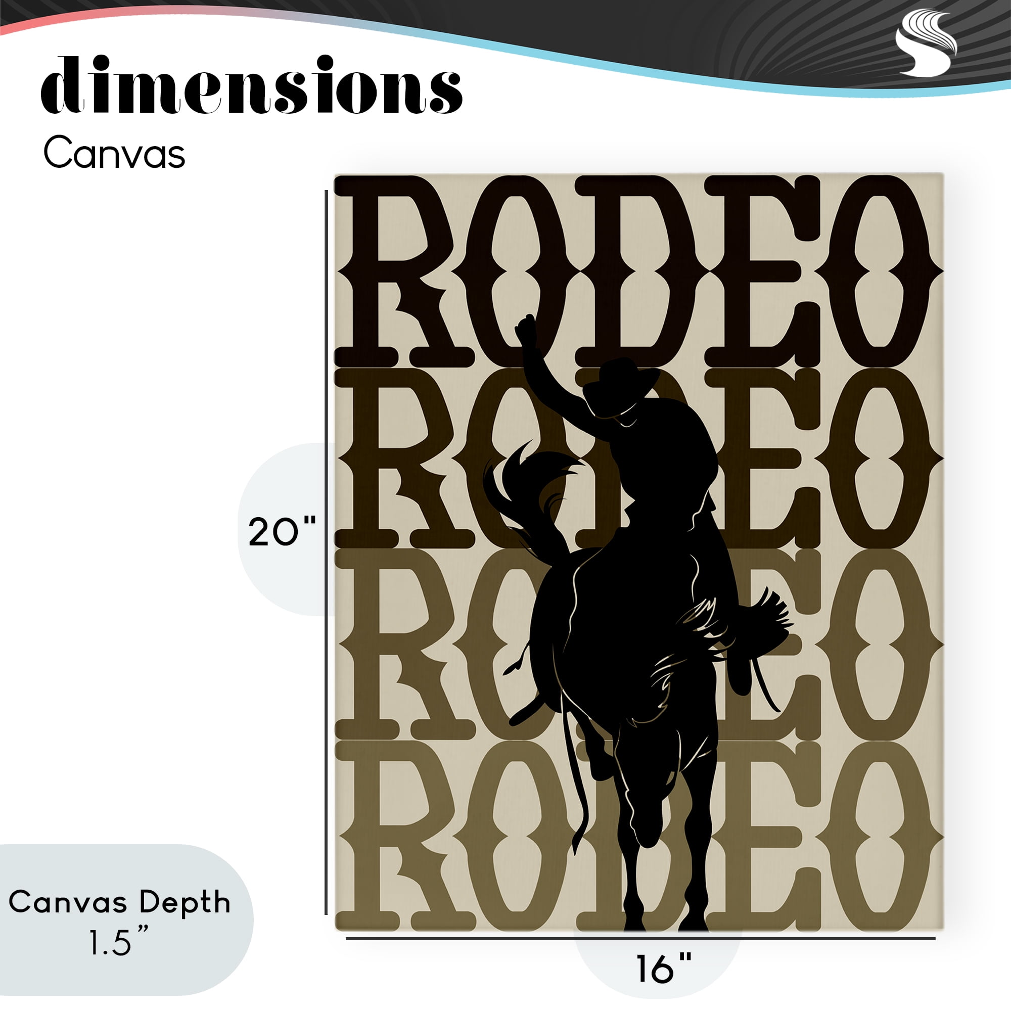 Stupell Industries Rodeo Gradient Cowboy Canvas Wall Art, design by CAD Designs