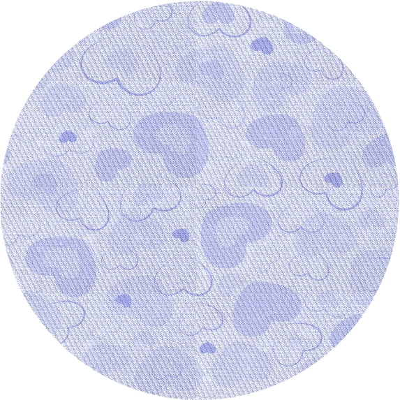 Ahgly Company Machine Washable Indoor Round Transitional Lavender Blue Area Rugs, 8' Round