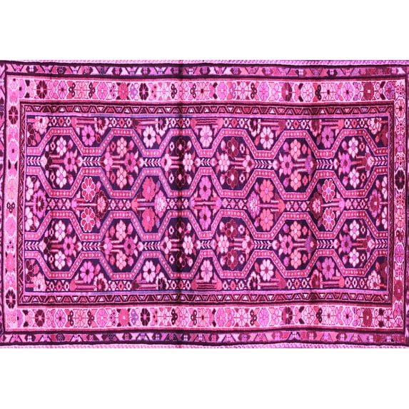 Ahgly Company Indoor Rectangle Persian Pink Traditional Area Rugs, 7' x 10'