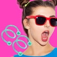 thumbnail image 1 of Stylish Double Hoop Geometric Dangle Earrings for Women with Sparkling, 1 of 3