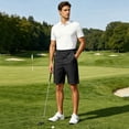 thumbnail image 6 of Leidass Men's Golf Dress Shorts 9" Lightweight Casual Shorts for Men with 4 Pockets Quick Dry Breathable Work Shorts Black S, 6 of 6