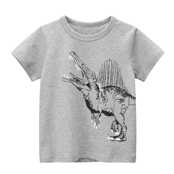 Xudanell Boys Round Neck Shirt Cute Dinosaur Printed Tshirt Summer Play Home Short Sleeves