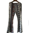 thumbnail image 5 of Fiomva Women's Boho Hippie High Waist Printed Wide Leg Long Flared Bell Bottom Pants, 5 of 5