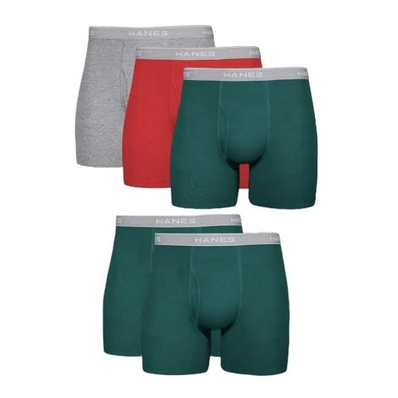 Hanes Men's Classics Tagless Boxer Briefs, Multi - 5 Pack, Large