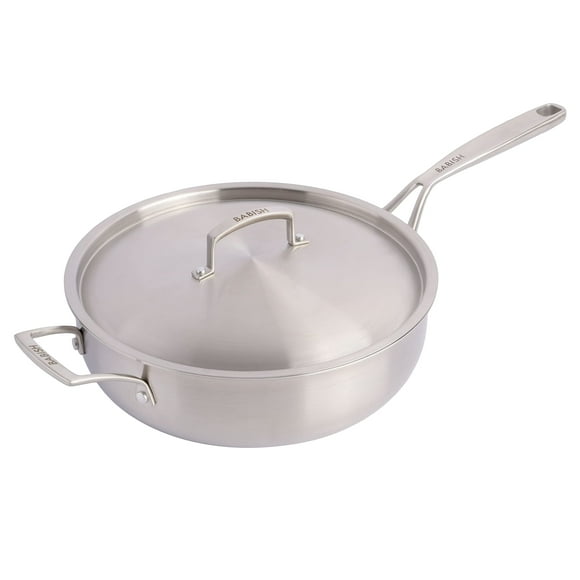 Babish Tri-Ply Stainless Steel Saute Pan w/Lid, 5-Quart (131287.02R)