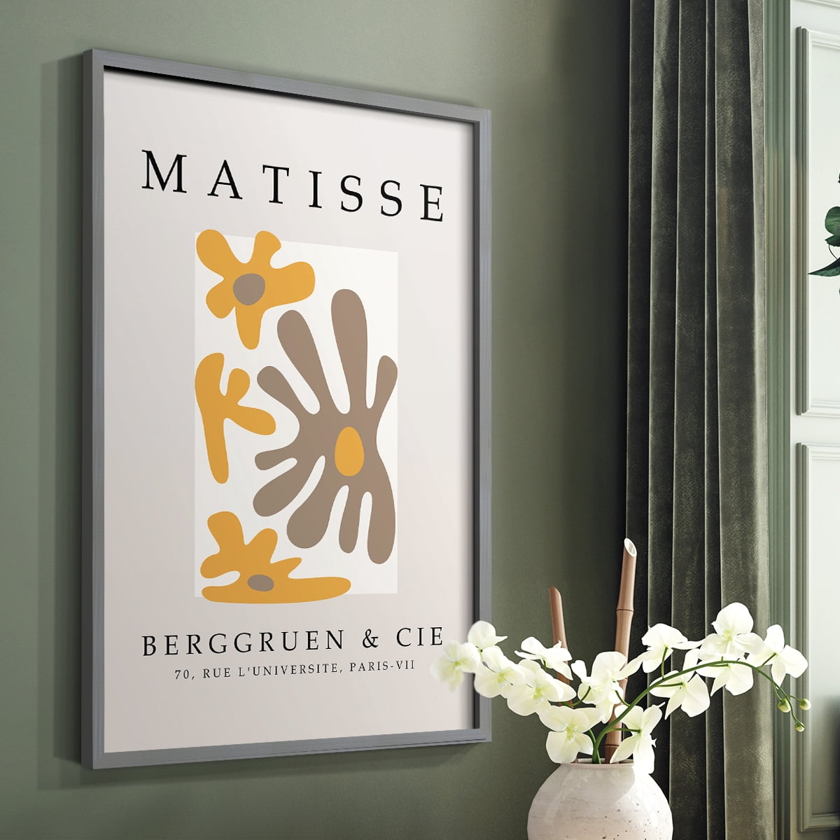 Matisse CCCXLIII in Gray Solid Wood 22 x 28 Framed Print