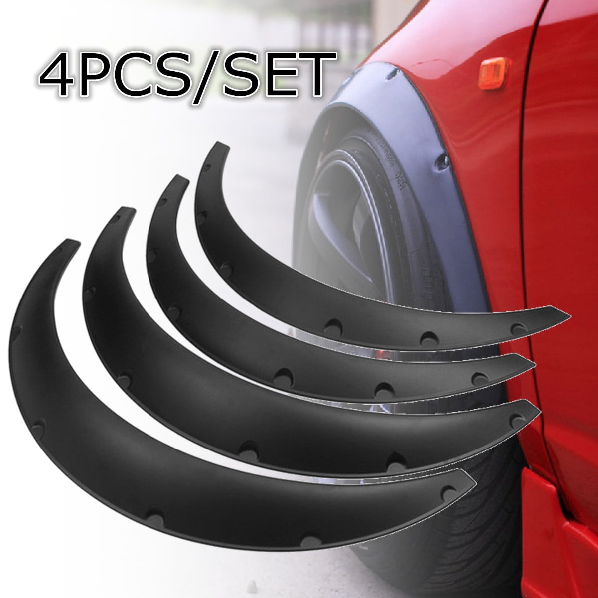 4Pcs 2'' Universal Flexible Car Fender Mudguards Flares Extra Wide Body