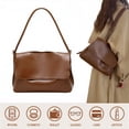 thumbnail image 7 of HUISZJ Shoulder Bag, Tote Handbag with Adjustable Strap, PU Leather Crossbody Bag for Travel Commute Work (Brown), 7 of 7
