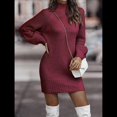 thumbnail image 4 of Suéteres Tipo Cárdigan para Mujer, Abiertos Al Frente, para Otoño e Invierno, de Larga, Holgados, Informales, para Abrigo. Vino Tinto XL, 4 of 10
