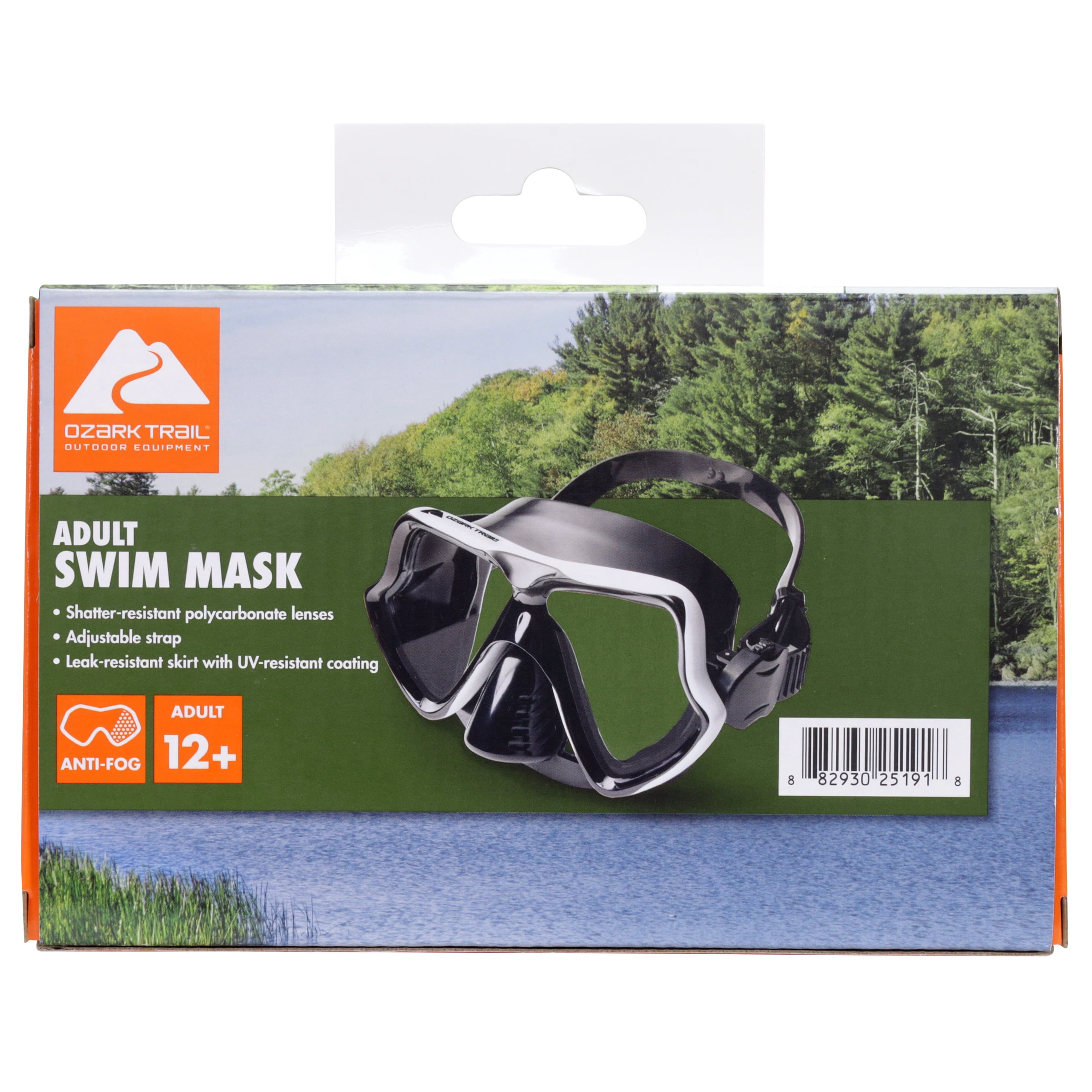 Ozark Trail Adult Swim Mask with Shatter-Resistant Polycarbonate Lenses and Adjustable Strap