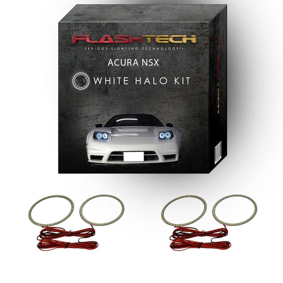 Flashtech White Angel Eye LED Headlight Halo Ring kit for 2002-2005 Acura NSX Headlights