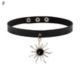 thumbnail image 2 of Jiaroswwei Women Choker Heart Hip Hop Faux Leather Exaggerated Rivets Collar Choker for Daily Wear, 2 of 8