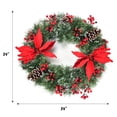 thumbnail image 2 of Gymax 24'' Pre-Lit Artificial Christmas Wreath Holiday Decoration w/ LED Lights, 2 of 10