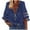 Dark Blue, variant on fatyb Womens Blouses Zip V Neck Mesh Patchwork Tops 3/4 Bell Sleeve Loose Dressy T Shirts for Women