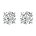 thumbnail image 3 of Clara Pucci 4 ct Brilliant Round Cut Solitaire Studs VVS1 Genuine Conflict free Clear Zircon Solid 18K White Gold Designer Everyday Earrings Push Back, 3 of 5