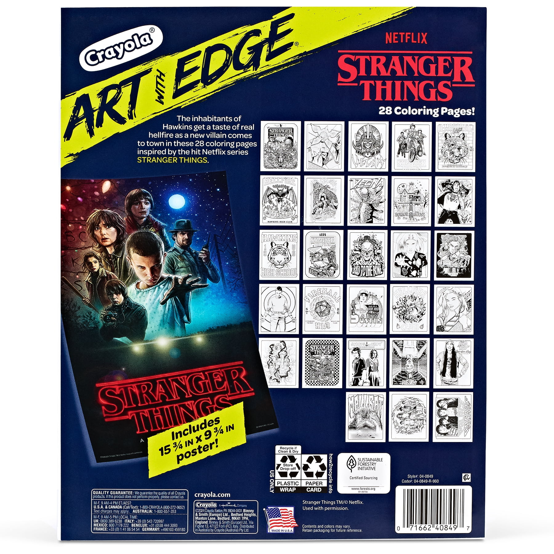 Crayola Art with Edge Stranger Things Coloring Book, 28 Coloring Pages, Pack of 2