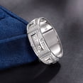 thumbnail image 3 of Newshe Jewellery Wedding Rings For Him 5A 925 Sterling Silver Mens Wedding Bands Round Cut Cubic Zirconia Size 9, 3 of 6