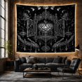 thumbnail image 6 of Gothic Crystal Cabinet with Heart Gem Against Swirling Clouds, Mystical Gothic for Dark Art Lovers, Celestial Wall Art, Halloween Gift, Tapestry Wall Hanging for Bedroom and Dorm, 6 of 7