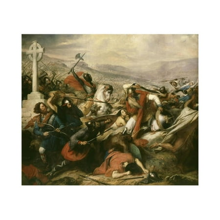 Battle of Tours (Also Called the Battle of Poitiers), France, 25 October 732 Print Wall Art By Charles Auguste (Best Way To Tour France)