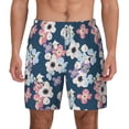 thumbnail image 2 of Picia Flowers pattern Mens Swim Trunks with Compression Liner Stretch Beach Shorts Quick Dry with Zipper Pockets No-Chafing Board Shorts-Small, 2 of 9