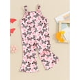 thumbnail image 3 of Bagilaanoe Toddler Baby Girl Summer Jumpsuit Sleeveless Floral Print Romper Overalls 12M 18M 24M 3T 4T Kids Flare Pants Summer Clothes, 3 of 7