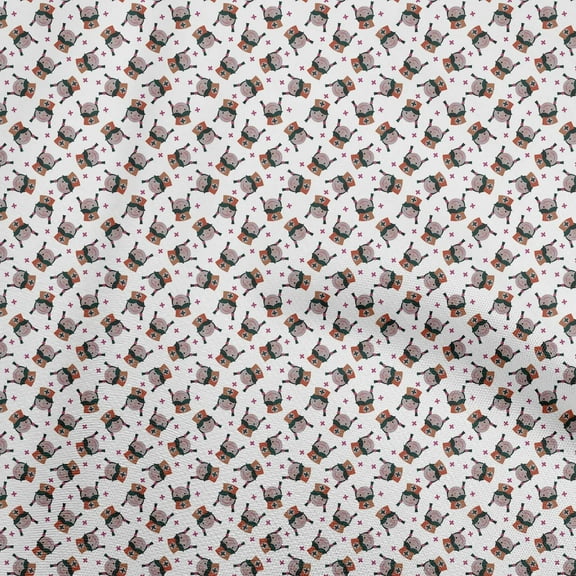 oneOone Polyester Spandex White Fabric Medical Craft Projects Decor Fabric Printed By The Yard 56 Inch Wide