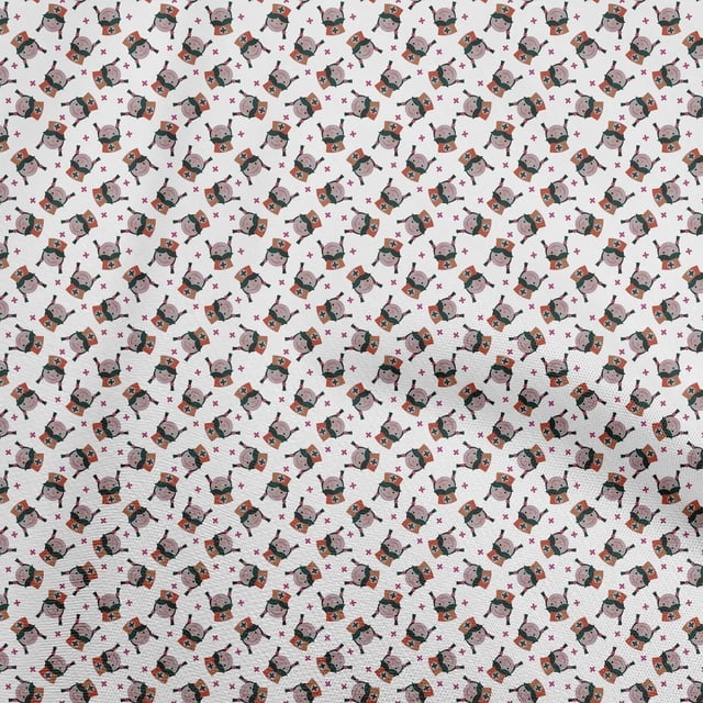 oneOone Tissu en Rayonne Blanc Matériel de Robe Médicale Tissu Imprimé Tissu au Mètre 56 Pouces de Large