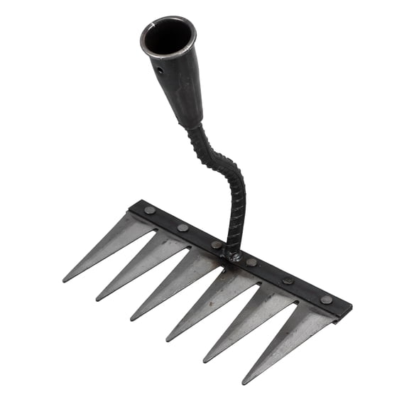 HEMOTON Durable Carbon Steel Weeding Rake Tool for Gardening with Sharp Edges Black Color Ideal for Digging Seafood 12.5 inches