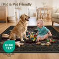 thumbnail image 4 of ODIKA 6'x9' Ultra-Soft Area Rug, Round Blooms Shaped Trailing Vine Scrolls Ornate Shape Border None Washable, Bare feet friendly, Silk-Touch for Guest Room, Bedroom, 4 of 7