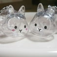 thumbnail image 3 of Funny Rabbits Shape Hair Storage Keepsakes Box Keychain Plastic Clear Pet Furs Collector Pendant Decors Pet Lover Gift, 3 of 8