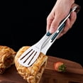 thumbnail image 1 of Compact Serving Tongs Small Food Cooking Tongs Kitchen Tongs Stainless Steel Metal Long Heavy Duty And Ergonomic Perfect For Kitchen Stainless Steel Tongs Kitchen Gadgets Dishwasher 9 Inch(sili, 1 of 4