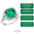 thumbnail image 4 of PEORA 4.65 Carats Created Colombian Emerald Lab Grown Diamond Ring in 14K White Gold, Asscher Cut, Size 4.5, 4 of 5