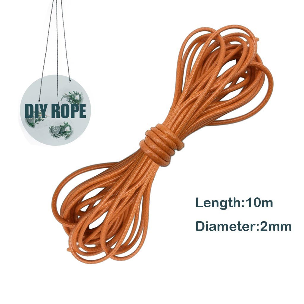 Cara Lady Waxed Cotton Cord 10m Jewellery Craft Making Bracelet Necklace String 2mm Width Orange