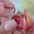 thumbnail image 4 of 3Ct Emerald Cut Lab Created Diamond Cluster Wedding Valentine Ring 14k White Gold Plated 925 Sterling Silver, 4 of 5
