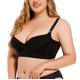 thumbnail image 3 of Gibobby Sujetador push up para mujer, talla grande, sin aros, acolchado, la camiseta, complexión Sujetador de libros(Negro,AQ), 3 of 5