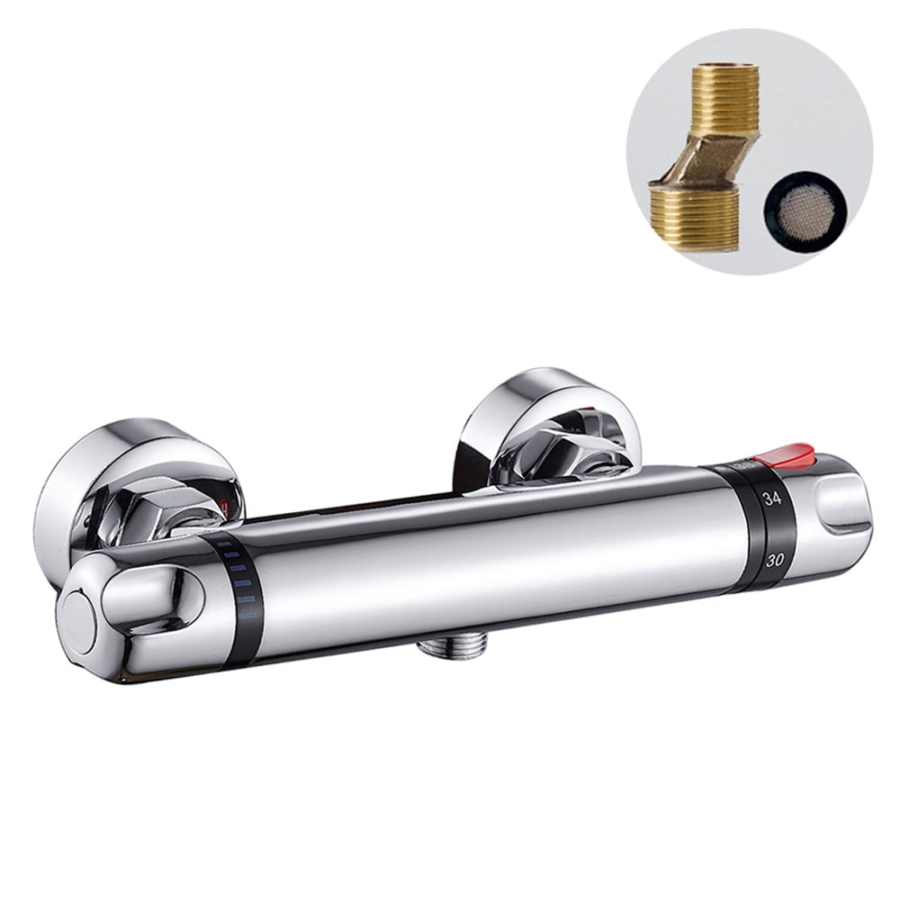 Wall Mounted Shower Mixer Tap Valve for Bathroom Anti Scald Tap Shower Bar Mixer Thermostatic Brass Chrome Plated 