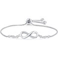 thumbnail image 1 of Pulsera de Plata de Ley 925 para Mujer, Pulsera Corazón Infinito con Circonita Cúbica Pulsera Ajustable para Regalo de Cumpleaños, Regalo del Día de la Madre Joyería de Plata, 1 of 5