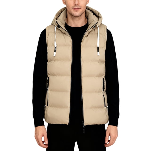 Ceisia Men's Heated Hooded Gilet Warm Quilted Sleeveless Casual Outerwear Winter Thermal Fashion Coat for Teens and Adults Gift
