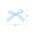 thumbnail image 2 of Unique Bargains 50Pcs Mini Ribbon Bow 1.8 inch Mini Fabric Satin Ribbon Flower Bows Light Blue, 2 of 7