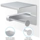 thumbnail image 4 of Portarrollos de papel higiénico, sin necesidad de taladrar, con estante, acero inoxidable SUS 304, autoadhesivo y para montaje en pared (plata) (1 paquete), 4 of 5