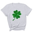thumbnail image 3 of VBTAPA Shamrock Tee Shirts for Women St Patricks Day Short Sleeve T-shirts Lucky Clover Graphic Tees Irish Holiday Tops Festival Parade Tshirts White XXXL, 3 of 6