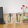 thumbnail image 6 of Clear Pencil Holder, Happon 2-Pack Acrylic Pen Pot for Desk, Desktop Pencil Cup Stationery Organizer for Office Desk Accessory, Makeup Brush Holder, 6 of 8