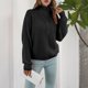 thumbnail image 2 of Suéter de punto de cuello alto para mujer, elegante, transpirable, con cierre de cremallera, suéter suelto con cremallera de cuello alto para mujer, negro M, 2 of 8