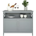 thumbnail image 1 of Modern Storage Cabinet, Cupboard Buffet Credenza with 2 Doors for Multifunction in Kitchen, Hallway, Living Room, Wooden Sofa Table Accent Console Table, Gray, 1 of 12