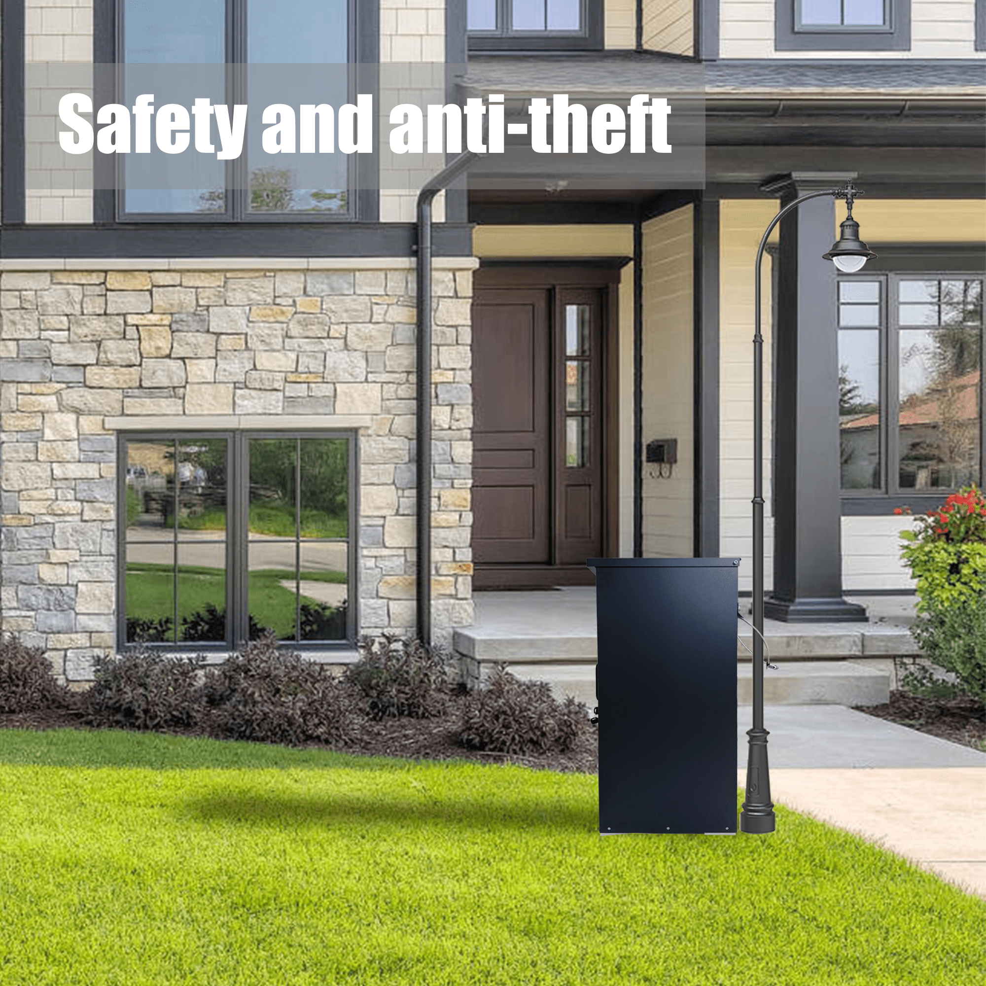 Package Delivery Box for Outside, Anti-Theft Lockable Parcel Drop Box for Packages & Mails, Large Waterproof Delivery Box for Porch, House, Curbside