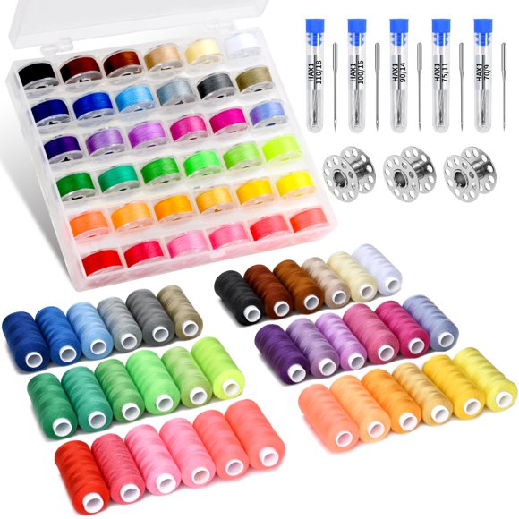 Kit de hilo de coser BYMORE 125 unidades con 36 colores y 50 agujas