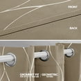 thumbnail image 3 of Deconovo Silver Wave Foil Print Blackout Curtain for Living Room, 42W x 84L inch, 2 Panels, Khaki, 3 of 6