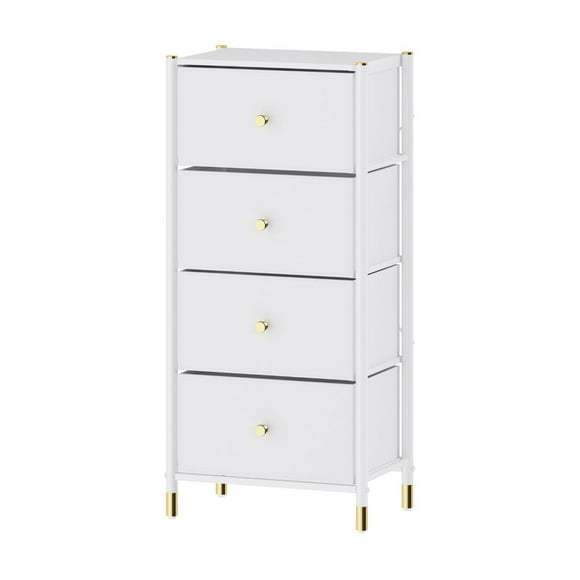 DECOMOMO Tall Dresser Storage with Baskets | 4 Drawers | Chest of Drawers