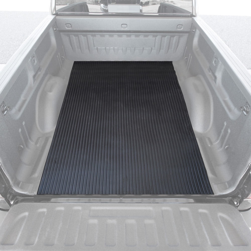 BDK M330 Heavy-Duty Utility Truck Bed Mat - Extra-Thick 4' x 8' Foot Universal Size Rubber Cargo Liner, Durable All-Weather Protection, Trim-To-Fit Design, Black